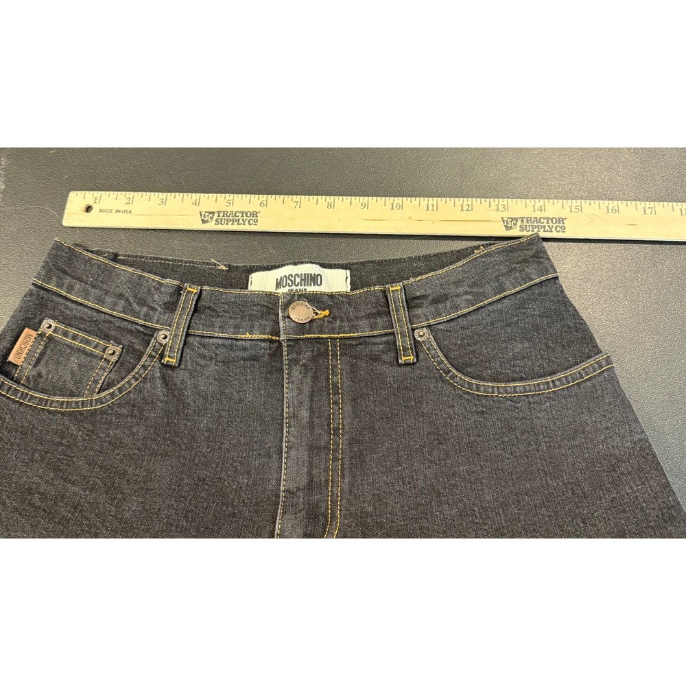 Moschino Womens Size 30 Jeans Dark Wash Peace Sign Straight Leg Denim Donna - Picture 5 of 14